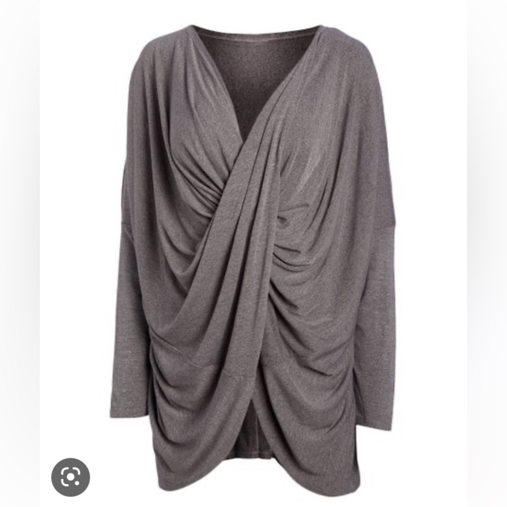 Splendid Studio gray active jersey knit draped tunic size small